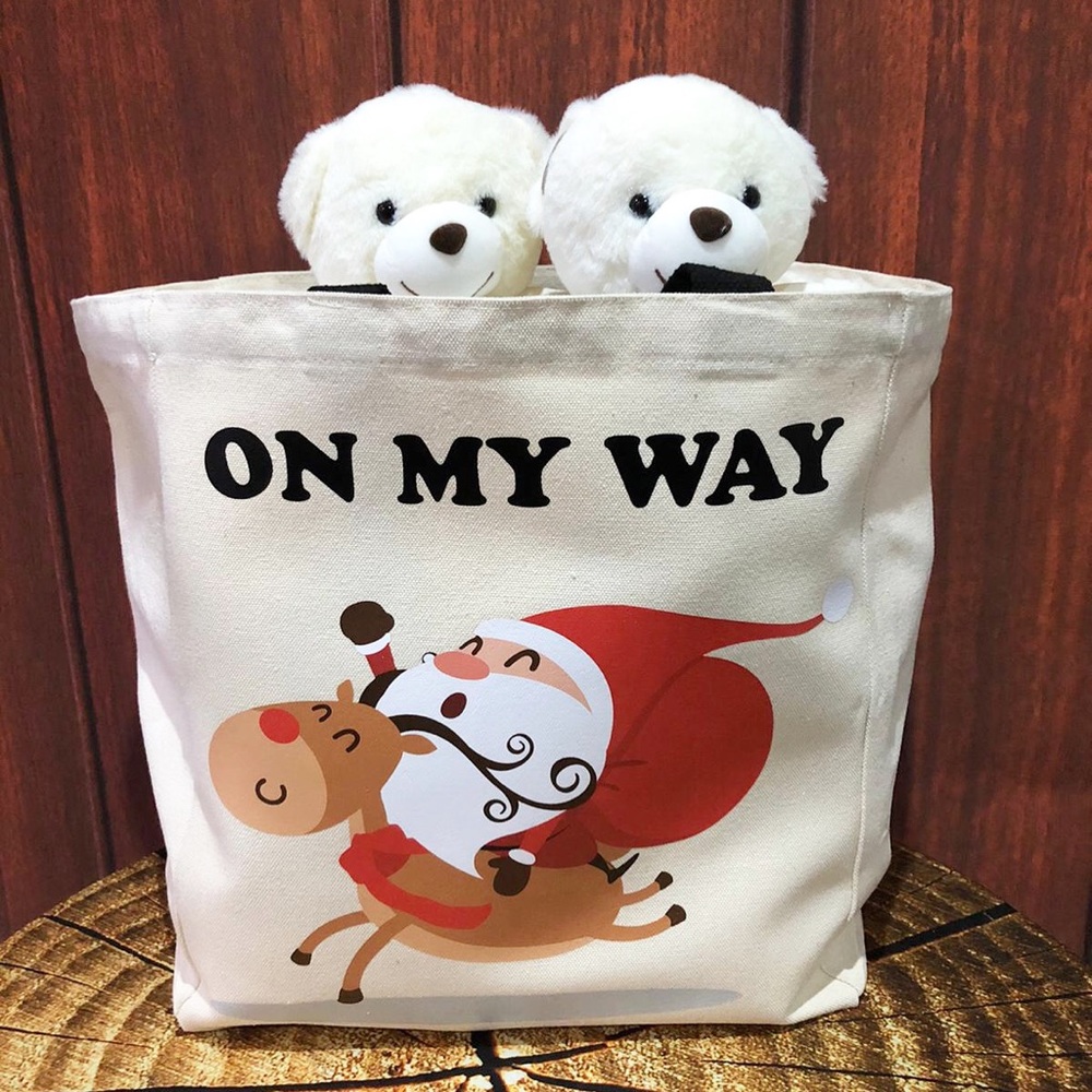 Personalized Santa Tote Bags - Picture 1 of 10
